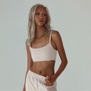 Princess Polly Beige Quilted Bralette Athleisure Loungewear Size 12